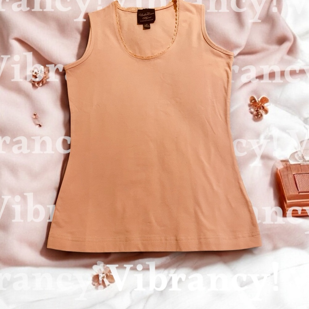 Kathleen Kirkwood Apricot Undercover Agent Sleeveless Tank Top     size XS NWOT - Picture 2 of 11